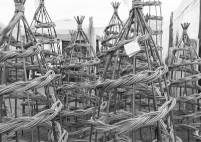 Woven willow plant stands at the Malvern Show 2016