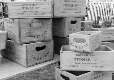 Aselection of wooden boxes at the Malvern Show 2016