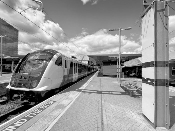 An Elizabeth line train at Reading Station - June 2025
